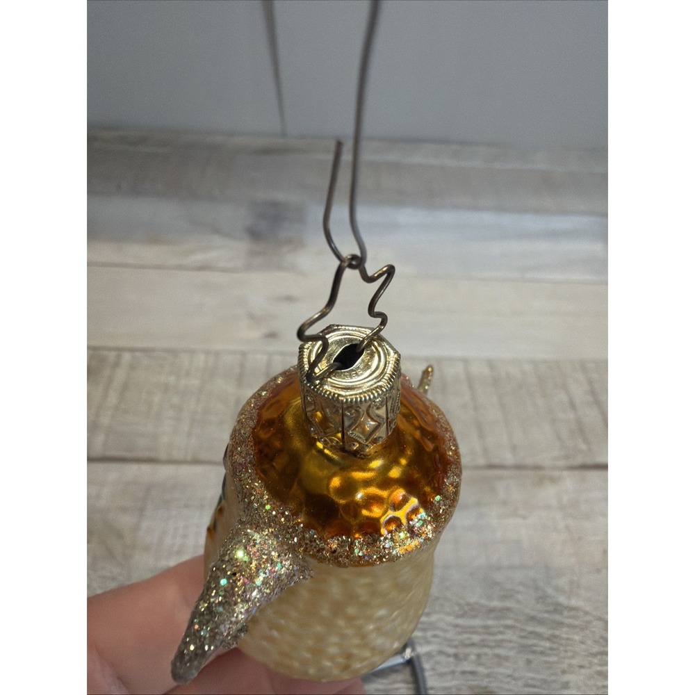 Vintage OWC Inge Glass Hand Blown Glass Bumpy Teapot German Christmas Ornament - Picture 5 of 6